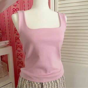 Zara Pink Sleeveless ribbed Top